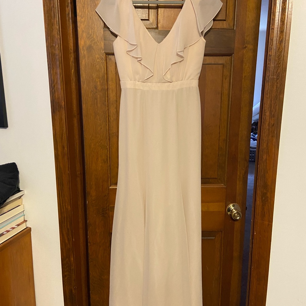 Elegant Cream V-Neck Dress